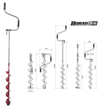 Ледобур BURAN 130L левое вращение, цельнотянутый шнек