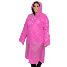 Плащ -дождевик EVA 68*120 см, на кнопках с капюшоном, цвет розовый, р 48-50
