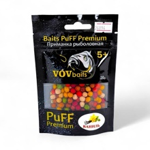 Прикормка пуффи vovbaits премиум 5+, ваниль, зип пакет 20 гр