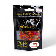 Прикормка пуффи vovbaits премиум 5+, креветка, зип пакет 20 гр