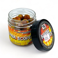Бойлы вареные насадочные GBS Banana Scopex (банан скопенс) 15мм (100 г, банка)