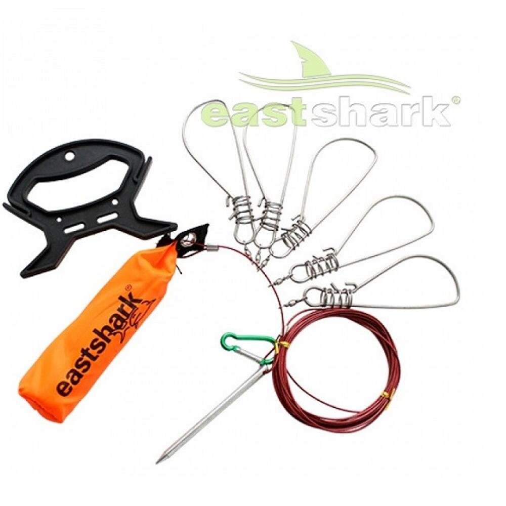 Кукан, 5 карабинов, металлический тросик и поплавок Кукан, 5 карабинов, металлический тросик и поплавок