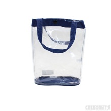 Косметичка 23*18*6 см, с прозрач. окошками, окантовка т/синяя, на кнопке