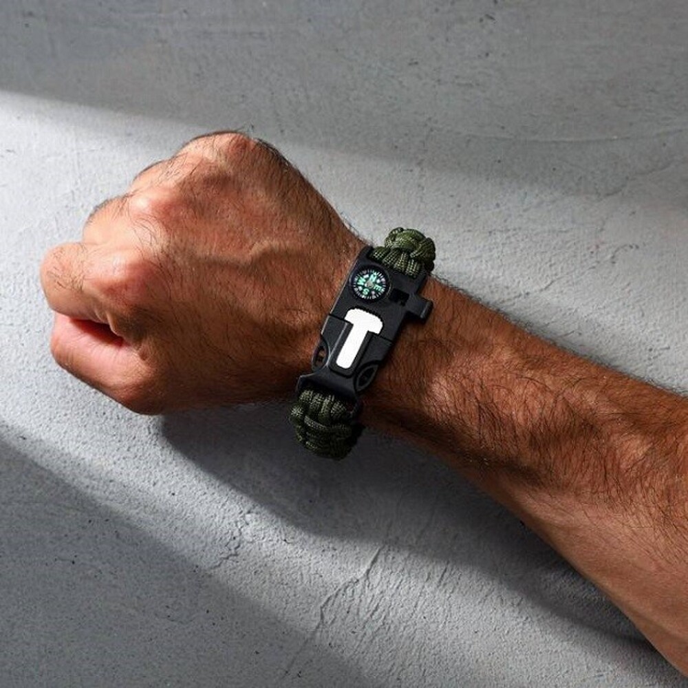 Браслет для выживания Сильный духом, 5 в 1, 25,5 см * 2,5 см Браслет для выживания Сильный духом, 5 в 1, 25,5 см * 2,5 см