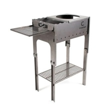 Мангал походный, складной со столиком и подставкой под казан, толщина 2мм, 718*310*752, в сумке