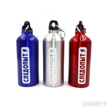 Бутылка питьевая 600 мл, алюминиевая, с карабином