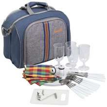 Набор для пикника на 4 персоны синий/серый