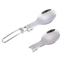 Ложка-вилка складная походная, в чехле