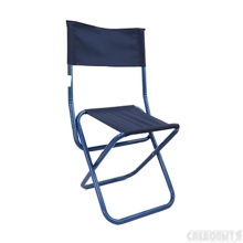 Стул туристический складной со спинкой, большой, размер 420 * 490 * 940 мм,труба сталь 25*1 мм, (рипстоп, цвет темно-синий)