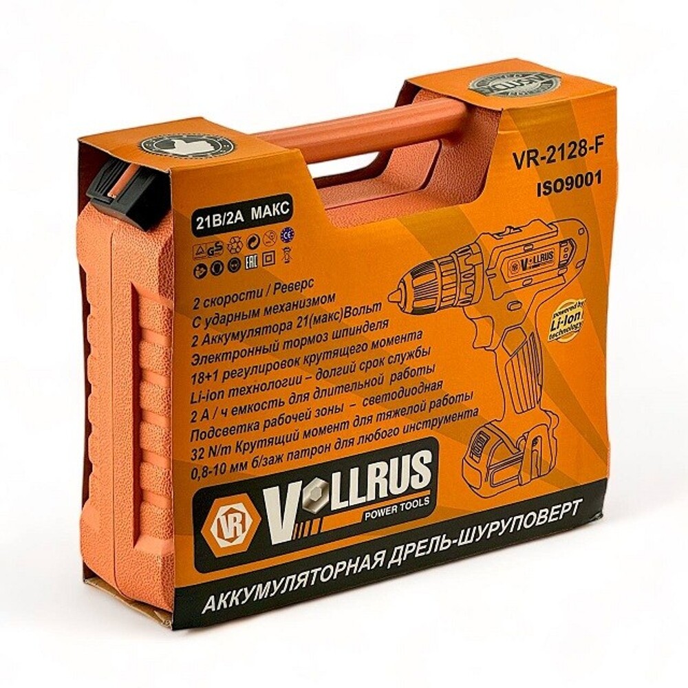 Дрель-шуруповерт аккумуляторная, 21 в, 2а, 32 h/m с ударным механизмом Дрель-шуруповерт аккумуляторная, 21 в, 2а, 32 h/m с ударным механизмом