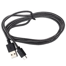 Телефонный кабель micro usb- usb, 1 м, в оплетке