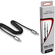 Телефонный кабель aux аудио, 3,5мм A-A, в виде пружины 1,7 м, цвет черный