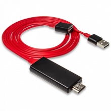 Телефонный кабель hdtv, универсальный с питанием через USB, длина 1 м, цвет красный