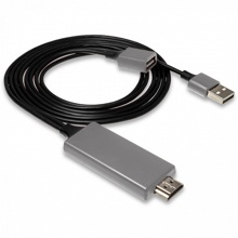 Телефонный кабель hdtv, универсальный с питанием через USB, 1м, цвет черный