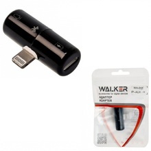 Адаптер IP (папа) - 2в1 наушник IP (мама) + зарядка IP (мама), кабель (iOS13) цвет черный