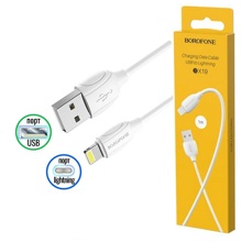 Телефонный кабель iphone - usb, 1 м, материал PVC, цвет белый