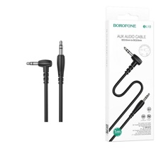 Телефонный кабель aux аудио 3,5мм A-A, угловой разъем, длина 1 метр, материал PVC, цвет черный