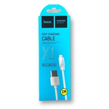 Телефонный кабель для Micro USB- USB, 1 м, 2 а, материал TPE, цвет белый