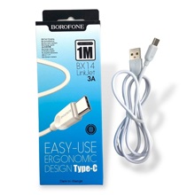 Телефонный кабель для TYPE-C - USB, 1м, 2,4 A, материал пвх, цвет белый