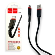 Телефонный кабель для TYPE-C - USB, 1м, в матерчатой обмотке, цвет черный