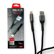 Телефонный кабель type-c - usb, 1м, 3,1 A, в матерчатой оплетке, индикатор, цвет черный