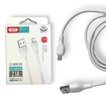 Телефонный кабель micro usb- usb, 1 м, 2,1 A, материал пвх, цвет белый