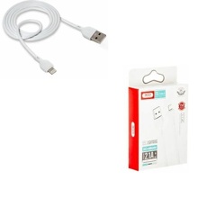 Телефонный кабель iphone - usb, 1 м, 2.1 A, материал пвх, цвет белый