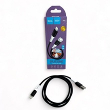 Телефонный кабель iphone - usb, 1 м, 2,4 A, силиконовый, быстрая зарядка, цвет черный