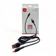 Телефонный кабель для IPhone - USB, 1 м, 2.4 A, материал TPE, цвет черный