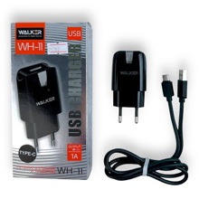 Телефонное сетевое зу 2в1 WH-11 USB(1 A) + кабель type-c, цвет черный