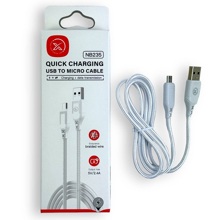 Телефонный кабель для Micro USB- USB, 1 м, 2,4 A, плетеный, цвет белый