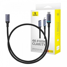 Удлинитель кабеля type-c female to type-c male extension cable 4k 60hz clarity 10gbps, 0,5 м