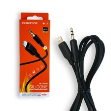 Телефонный кабель aux- аудио Lighting, 3,5мм A-A 1 м, материал TPE, цвет черный