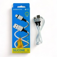 Телефонный кабель для IPhone - USB, 1 м, 2,4 а, силиконовый, цвет белый