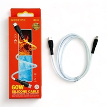 Телефонный кабель для TYPE-C - USB, 1 м, силикон, цвет белый