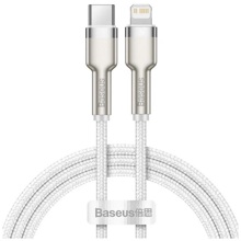 Телефонный кабель iphone - usb, 2 м, 2,4 A, в матерчатой обмотке, цвет белый