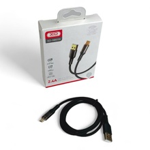 Телефонный кабель micro usb- usb, 1 м, 2,4 а, нейлон, цвет черный