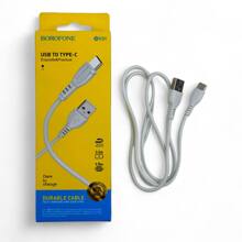 Телефонный кабель для TYPE-C - USB, 1 м, материал пвх, цвет белый