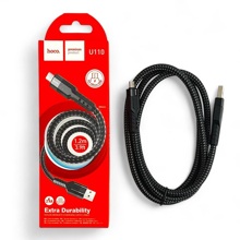 Телефонный кабель для Micro USB - USB, 1,2 м, 2,4 A, материал нейлон, цвет черный