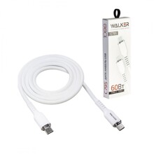 Телефонный кабель type-c - type-c, 1м, мягкий силикон, цвет белый