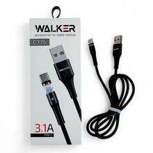 Телефонный кабель usb - type-c, 3.1а, 1 м магнитный, для зарядки, индикатор цвет черный