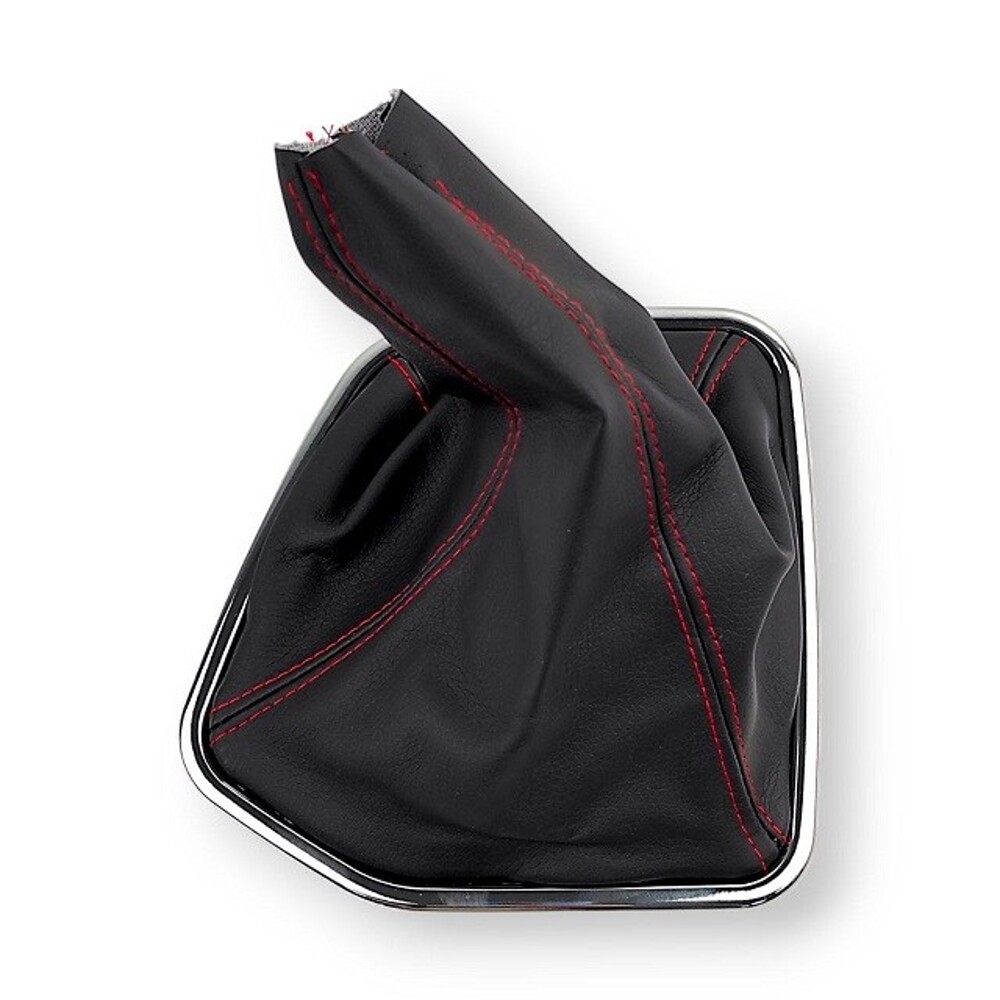 Чехол на рычаг кпп ваз 2172 рамка хром, красная строчка Чехол на рычаг кпп ваз 2172 рамка хром, красная строчка