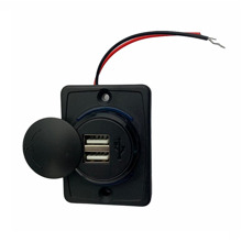 Врезной разъем USB на 2-порта 1A и 2.1а с выдвижной крышкой 12V