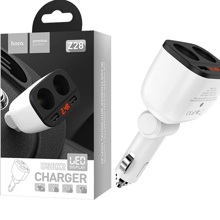 Телефонное азу 2 usb 2.4 a, 2 разьема в прикуриватель, с вольтметром