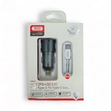 Телефонное азу 1 usb / 2 type cx, 3,0 a, + белый провод Type-C/Type-C, цвет черный