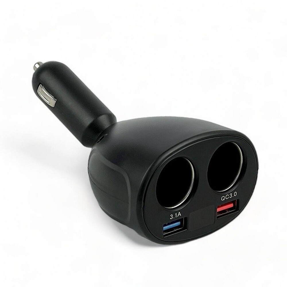 Телефонное азу 2 usb 2.1а 18вт + 2 разьема с дисплеем, 100вт,цвет черный Телефонное азу 2 usb 2.1а 18вт + 2 разьема с дисплеем, 100вт,цвет черный