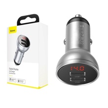 Телефонное азу 2 usb, 4,8 а, led-дисплей, цвет серебро