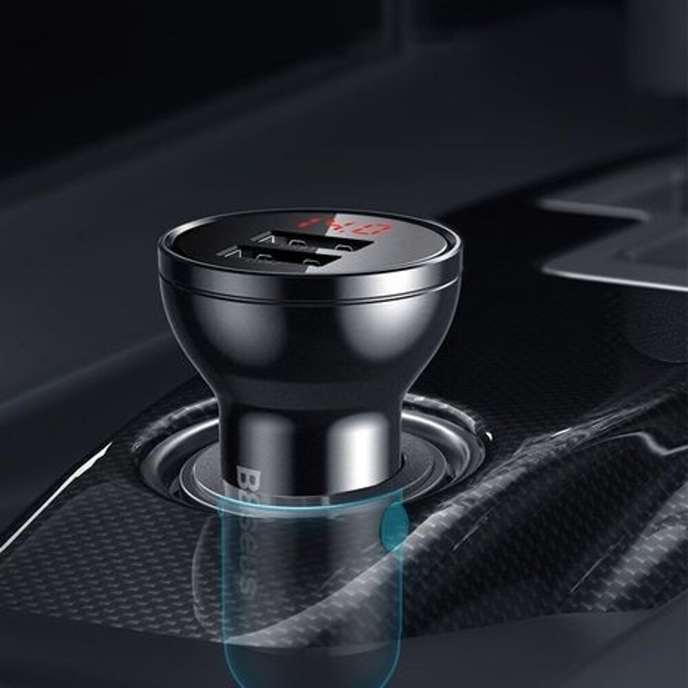 Телефонное азу 2 usb, 4,8 а, led-дисплей, цвет серебро Телефонное азу 2 usb, 4,8 а, led-дисплей, цвет серебро