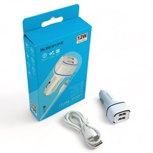 Телефонное азу 2 usb, + провод Lighting, 1 м, цвет белый