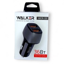 Телефонное азу 2 usb 2.4a, 36 вт, черный